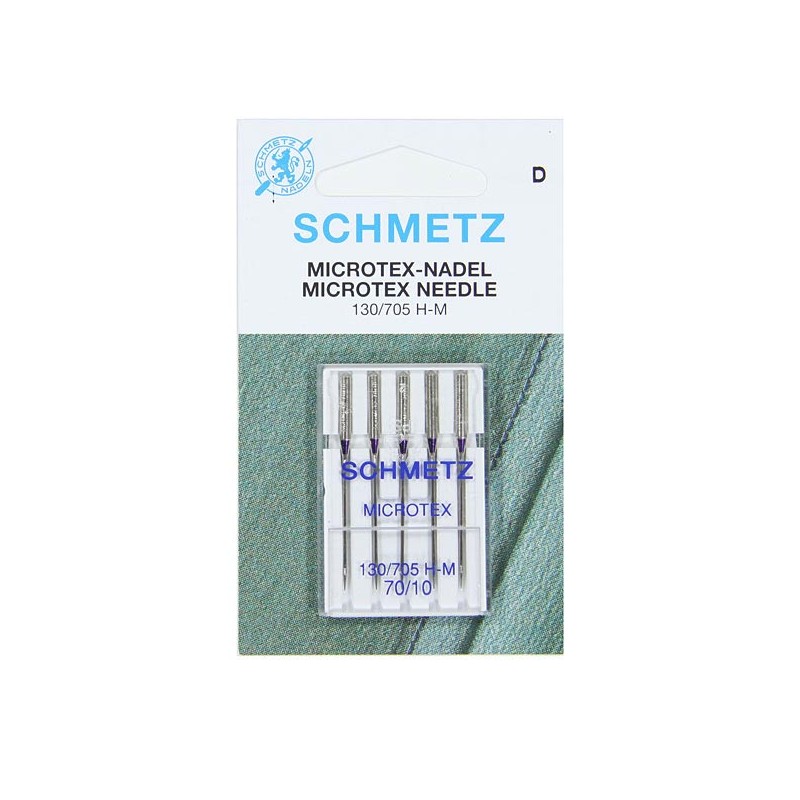 0,58 €/St. 20 Schmetz Microtex-agujas nm 70 plana pistón para festgewebtes